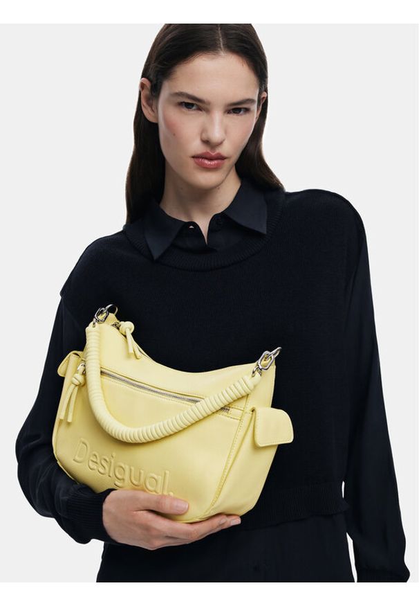 Desigual Torebka 25SAXPBU Żółty. Kolor: żółty. Materiał: skórzane