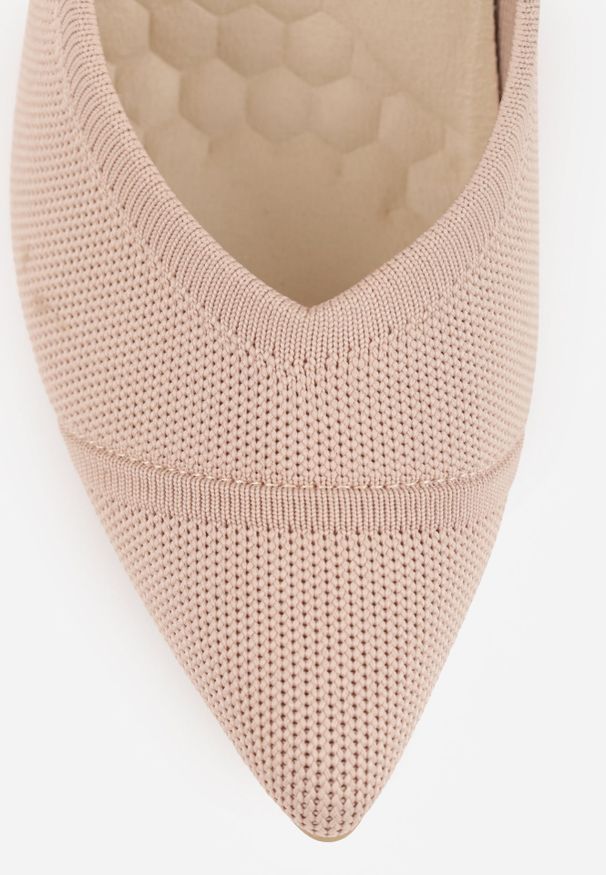 Renee - Różowe Dzianinowe Szpilki VICES z Wkładką Soft-Pillow i Miękkim Zapiętkiem Thene. Nosek buta: szpiczasty. Kolor: różowy. Materiał: dzianina. Szerokość cholewki: normalna. Obcas: na szpilce. Styl: klasyczny. Wysokość obcasa: średni