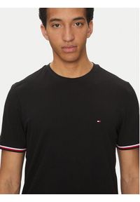 TOMMY HILFIGER - Tommy Hilfiger T-Shirt Global Stripe MW0MW38630 Czarny Regular Fit. Kolor: czarny. Materiał: bawełna #4