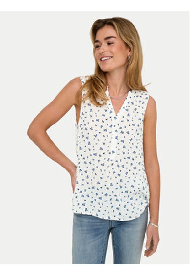 only - ONLY Bluzka Jette 15348709 Biały Regular Fit. Kolor: biały. Materiał: wiskoza