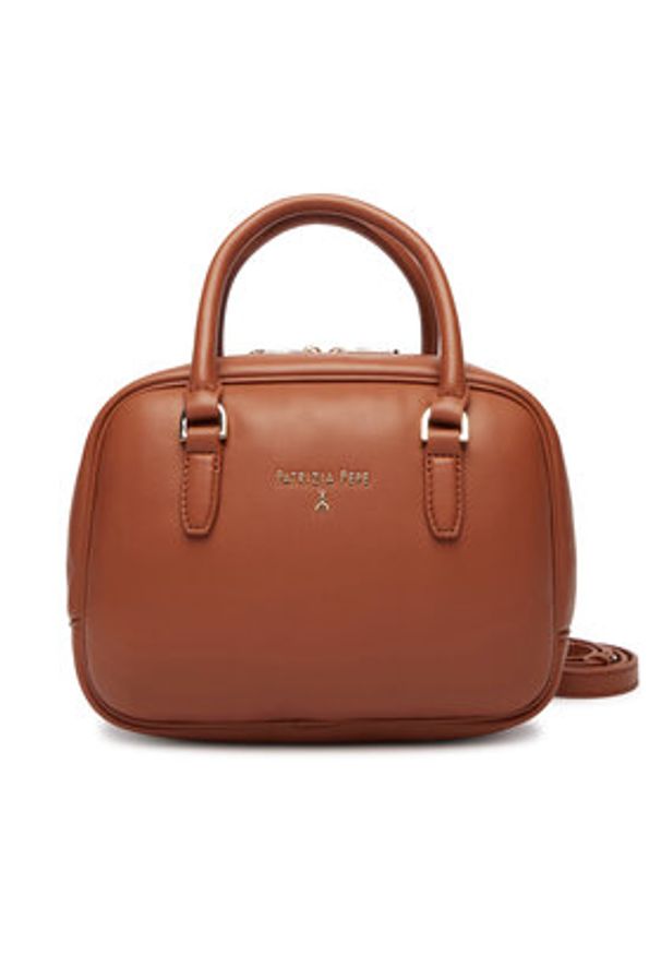 Patrizia Pepe Torebka 8B0320/L113-B111 Brązowy. Kolor: brązowy. Materiał: skórzane