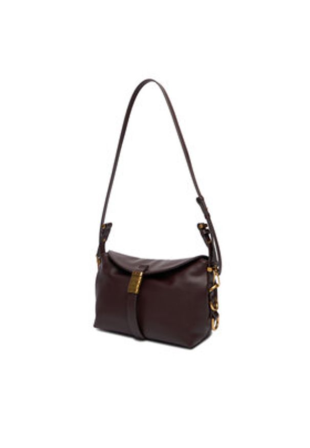 Pinko - PINKO Torebka Saddle Baguette Mini AI 25-26 PLTT 105895 A1ZX Bordowy. Kolor: czerwony. Materiał: skórzane