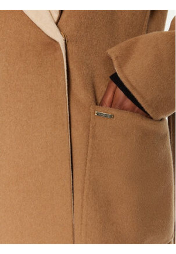 MICHAEL Michael Kors Płaszcz wełniany 77B6510M22 Beżowy Regular Fit. Kolor: beżowy. Materiał: syntetyk