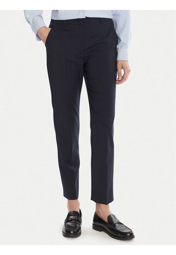 Weekend Max Mara Spodnie materiałowe Canon 2525136171 Granatowy Slim Fit. Kolor: niebieski. Materiał: wełna