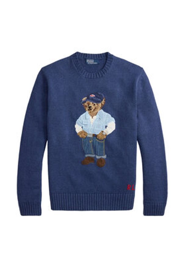 Polo Ralph Lauren Sweter 710A13002001 Niebieski Regular Fit. Typ kołnierza: polo. Kolor: niebieski. Materiał: bawełna