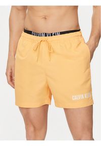Calvin Klein Swimwear Szorty kąpielowe KM0KM00992 Pomarańczowy Regular Fit. Kolor: pomarańczowy. Materiał: syntetyk