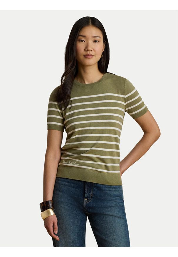 Lauren Ralph Lauren - LAUREN RALPH LAUREN T-Shirt Eyelah 200P13973001 Zielony Regular Fit. Kolor: zielony. Materiał: bawełna