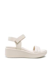 ecco - ECCO Sandały Flowt Wedge Lx W 27330359113 Beżowy. Kolor: beżowy. Materiał: skóra, nubuk #7