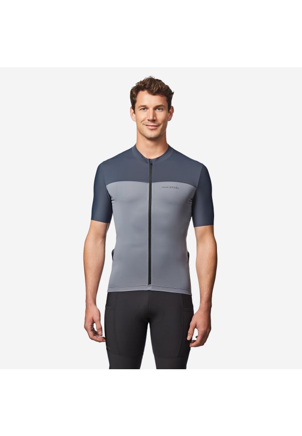 VAN RYSEL - Koszulka rowerowa szosowa męska Van Rysel EDR 2. Kolor: szary. Materiał: poliester, materiał, elastan. Sport: kolarstwo, wspinaczka