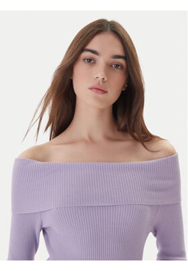 Kontatto Sweter 3M0813C Fioletowy Regular Fit. Kolor: fioletowy. Materiał: wiskoza