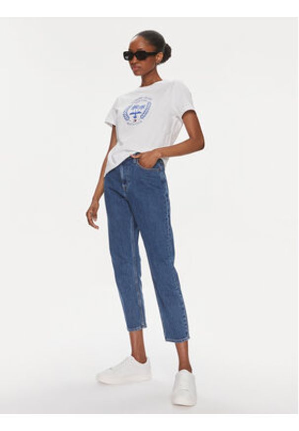 Tommy Jeans T-Shirt Prep Luxe DW0DW17835 Biały Regular Fit. Kolor: biały. Materiał: bawełna
