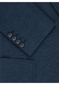 Pako Lorente - PAKO LORENTE - Granatowa marynarka w pepitkę z dzianiny. Kolor: niebieski. Materiał: dzianina. Sezon: jesień #8