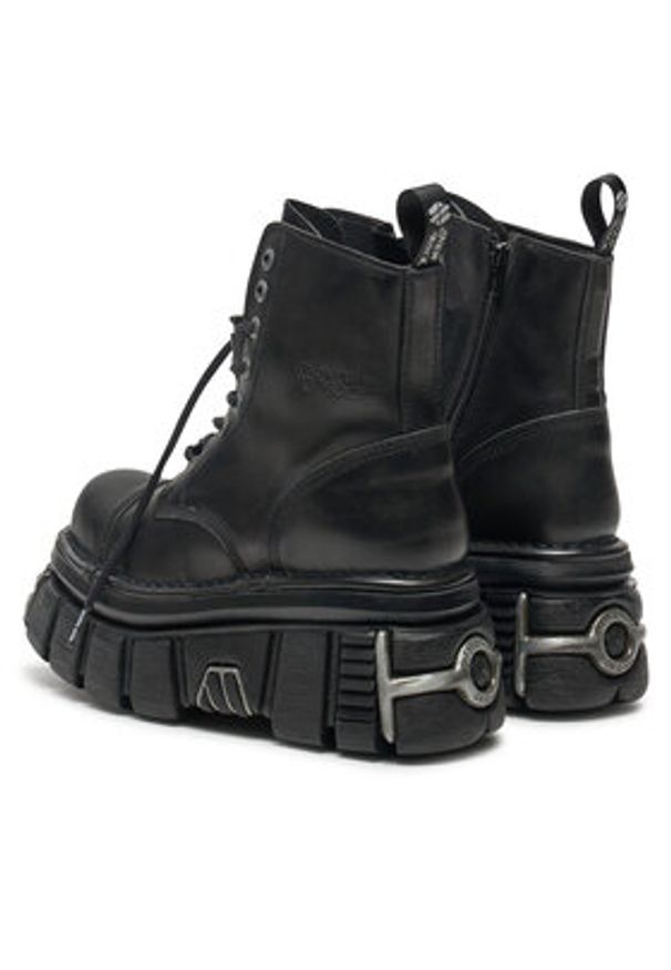 NEW ROCK Glany M-NEWMILI083-S37 Czarny. Kolor: czarny. Materiał: skóra. Styl: rockowy