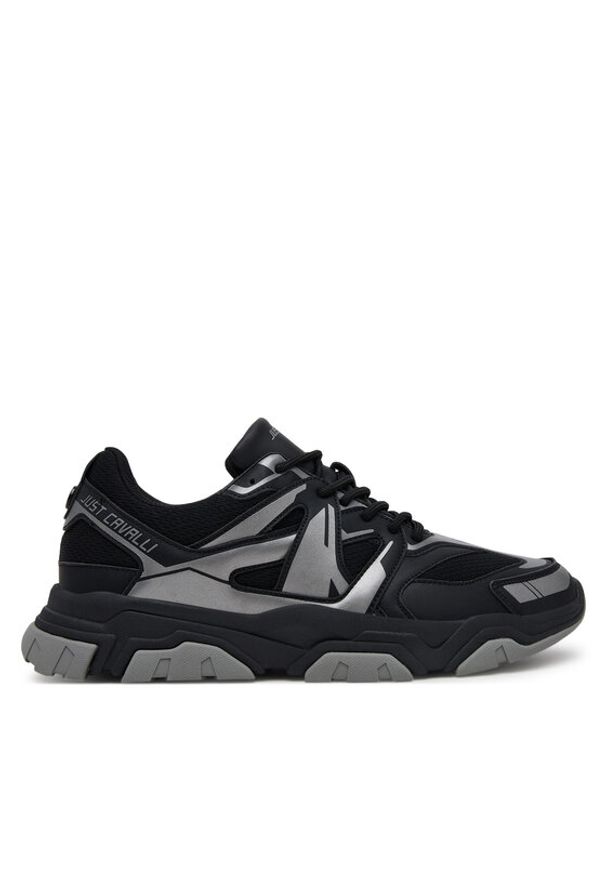 Just Cavalli Sneakersy 78QA3SH6 ZSC49 Czarny. Kolor: czarny. Materiał: materiał