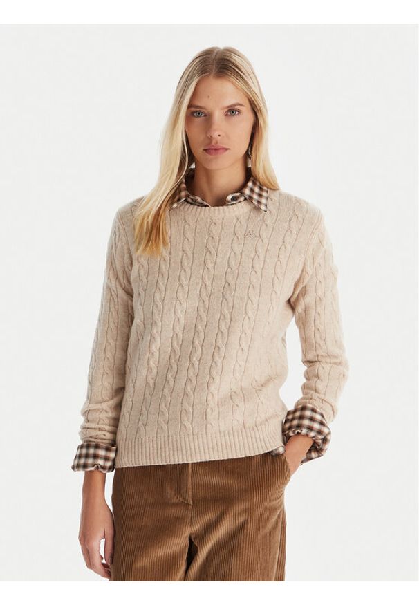 Robe di Kappa Sweter Jolie 65116CW Beżowy Regular Fit. Kolor: beżowy. Materiał: wełna