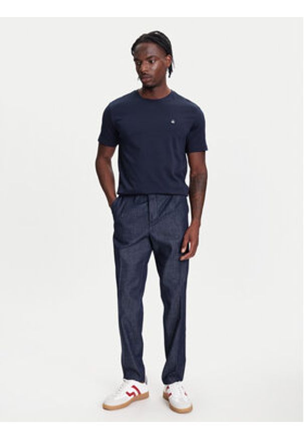 United Colors of Benetton - United Colors Of Benetton T-Shirt 3M4WU1088 Granatowy Relaxed Fit. Kolor: niebieski. Materiał: bawełna