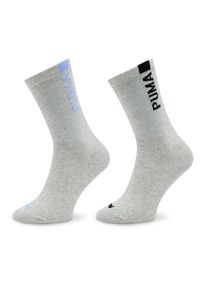 Puma Zestaw 2 par wysokich skarpet damskich Women Slouch Sock 2P 938005 Szary. Kolor: szary. Materiał: materiał, bawełna