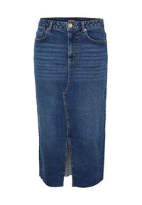 Pieces Spódnica jeansowa 17144829 Niebieski Regular Fit. Kolor: niebieski. Materiał: jeans, bawełna