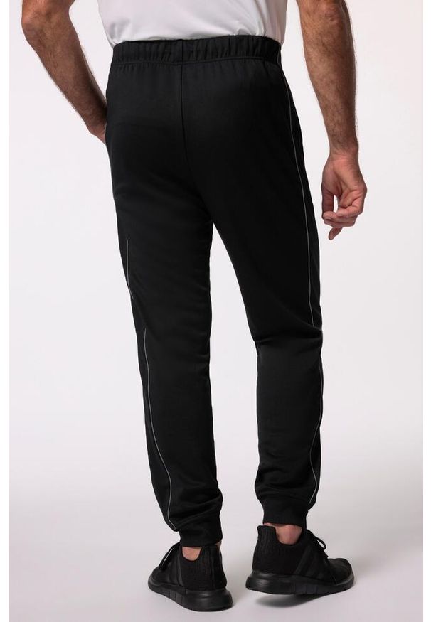 JAY-PI - Męskie Spodnie dresowe fitness technologiczna dzianina QuickDry do 7 XL. Kolekcja: plus size. Kolor: czarny. Materiał: poliester, materiał, elastan. Długość: długie. Sport: fitness