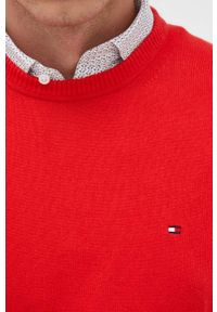 TOMMY HILFIGER - Tommy Hilfiger sweter z domieszką kaszmiru kolor czerwony lekki. Kolor: czerwony. Materiał: kaszmir. Styl: klasyczny #5