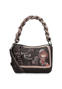 Torebka damska Anekke, mała do ręki i na ramię we wzory z 1 komorą zamykaną na zamek, brązowa, 41803-478. Kolor: brązowy. Wzór: nadruk, aplikacja. Styl: boho. Rodzaj torebki: do ręki #3