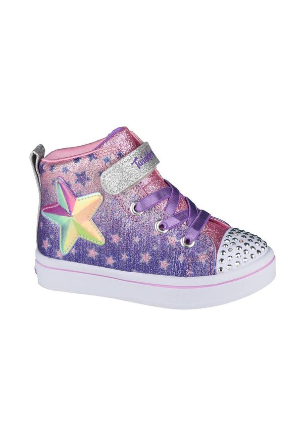 skechers - Buty sportowe Sneakersy dziewczęce, Twi-Lites Lil Starry Gem. Kolor: fioletowy. Sport: turystyka piesza