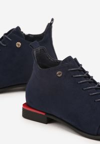 Born2be - Granatowe Botki Typu Trzewiki Vices Implie. Okazja: na co dzień. Kolor: niebieski. Materiał: jeans, skóra. Styl: klasyczny, casual, elegancki #5