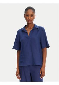 Marella Bluzka Nave 2515111032 Niebieski Regular Fit. Kolor: niebieski. Materiał: len #1