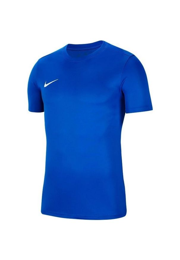 Nike - Męska Koszulka Z Krótkim Rękawem Dry Park VII. Kolor: niebieski. Długość rękawa: krótki rękaw. Długość: krótkie. Sport: turystyka piesza