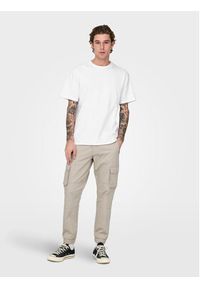 Only & Sons Spodnie materiałowe Cam 22016687 Beżowy Tapered Fit. Kolor: beżowy. Materiał: bawełna #6