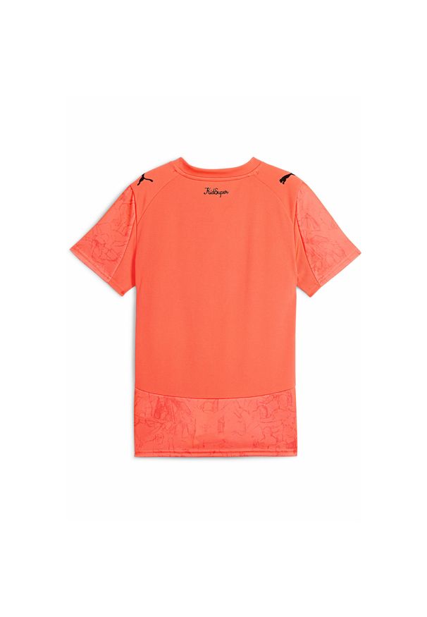 Puma - Młodzieżowa koszulka KIDSUPER × MANCHESTER CITY PUMA Neon Sun Black Orange. Kolor: czarny, pomarańczowy, wielokolorowy, żółty