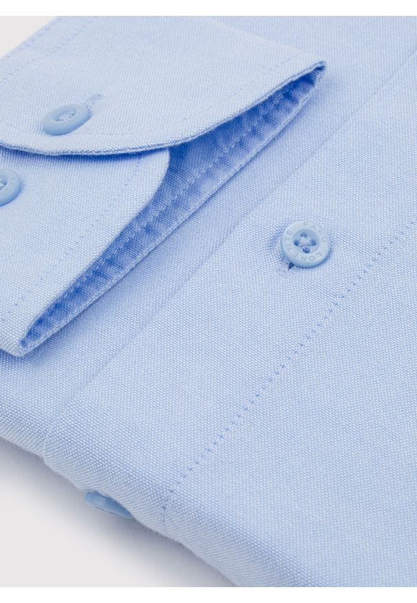 Pako Lorente - PAKO LORENTE – Niebieska bawełniana koszula męska. Kolor: niebieski, biały. Materiał: bawełna. Długość rękawa: długi rękaw. Długość: długie. Styl: elegancki