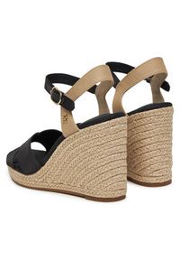 TOMMY HILFIGER - Tommy Hilfiger Espadryle Satin High Wedge Espadrille FW0FW08602 Czarny. Kolor: czarny. Materiał: materiał #4