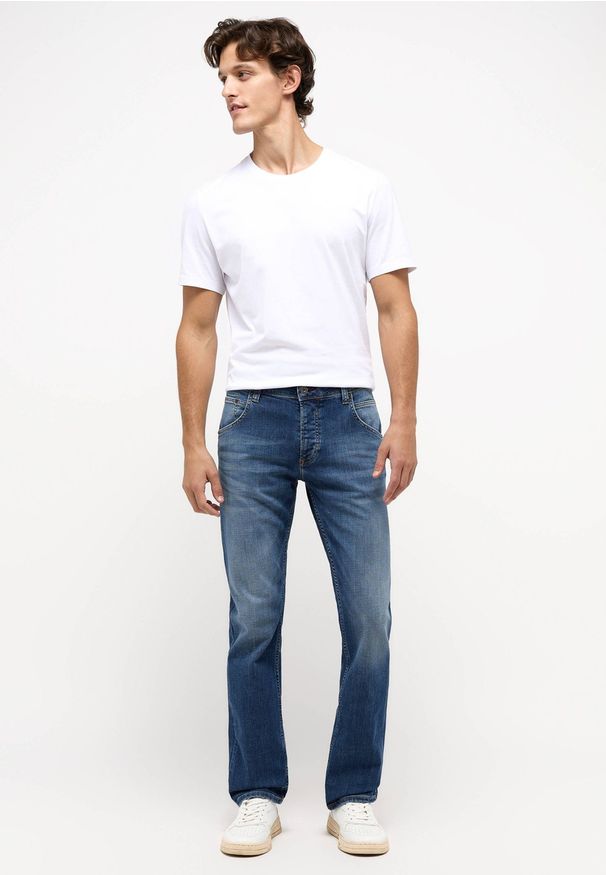 Męskie Spodnie jeansowe Mustang Style Washington Straight Denim Blue 1016618 5000 313