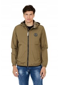 Philipp Plein - PHILIPP PLEIN Męska kurtka wiatrówka zielona, Rozmiar XL. Typ kołnierza: kaptur. Kolor: zielony #6