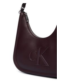 Calvin Klein Torebka Bold Ck Small Crescent Bag LV04F3561G Bordowy. Kolor: czerwony. Materiał: skórzane #2