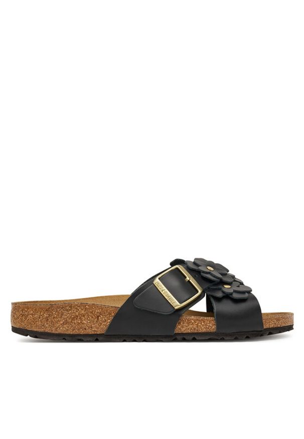 Birkenstock Klapki Siena 1026734 Czarny. Kolor: czarny. Materiał: skóra