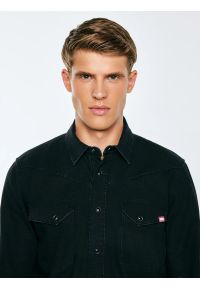 Big-Star - Koszula męska jeansowa czarna Buck 927. Okazja: na co dzień. Kolor: czarny. Materiał: jeans. Styl: klasyczny, casual #3