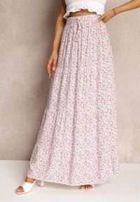 Renee - Biała Spódnica Maxi Bawełniana w Kwiatowy Wzór Rayegan. Kolor: biały. Materiał: bawełna. Wzór: kwiaty. Sezon: lato #3