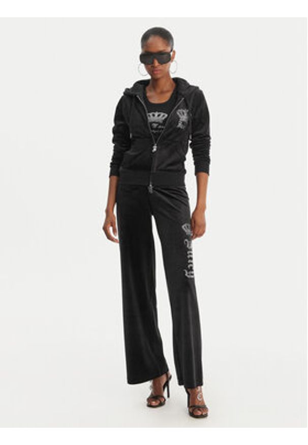 Juicy Couture Bluza Gothic Crown JCBAS126805 Czarny Slim Fit. Kolor: czarny. Materiał: syntetyk