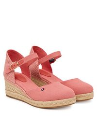 TOMMY HILFIGER - Tommy Hilfiger Espadryle Mid Wedge Espad Closed Toe FW0FW09233 Koralowy. Kolor: pomarańczowy. Materiał: materiał #5