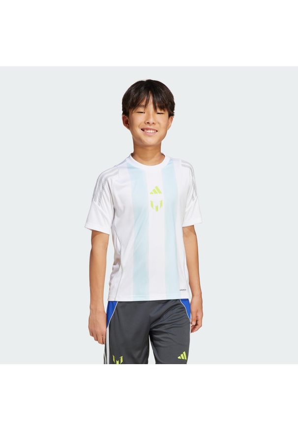 Adidas - Koszulka Messi Training Kids. Kolor: biały, niebieski, wielokolorowy. Sport: piłka nożna