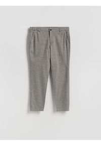 Reserved - Spodnie chino slim w kratę - ciemnoszary. Kolor: szary. Materiał: wełna, tkanina