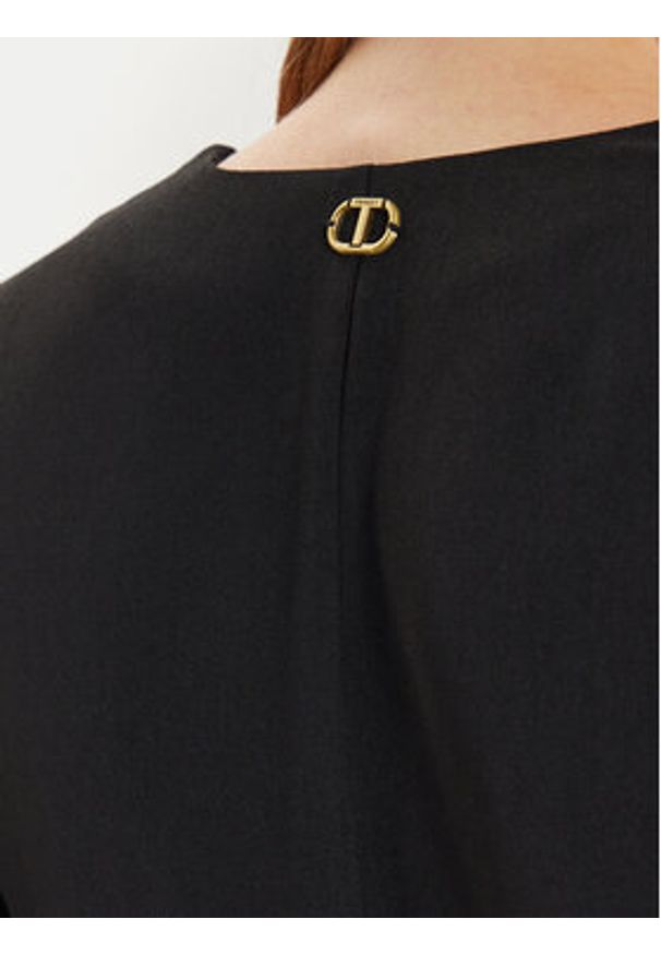 TwinSet - TWINSET Sukienka codzienna 242TT2171 Czarny Loose Fit. Okazja: na co dzień. Kolor: czarny. Materiał: syntetyk. Typ sukienki: proste. Styl: casual