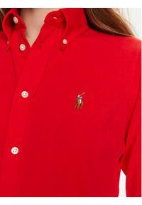 Polo Ralph Lauren Koszula Ls Knt Ox St 211924258003 Czerwony Slim Fit. Typ kołnierza: polo. Kolor: czerwony. Materiał: bawełna #3