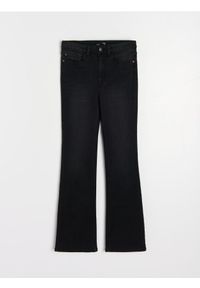 Sinsay - Jeansy flare mid waist - czarny. Kolor: czarny
