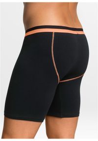 bonprix - Długie bokserki o dopasowanym kroju z bawełną (2 pary). Kolor: czarny. Materiał: bawełna. Długość: długie #3