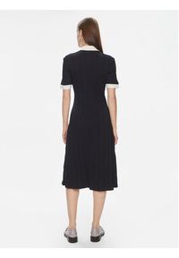 TOMMY HILFIGER - Tommy Hilfiger Sukienka dzianinowa F&F Crest 85 Polo Dress Rib WW0WW40617 Granatowy Regular Fit. Typ kołnierza: polo. Kolor: niebieski. Materiał: bawełna #6
