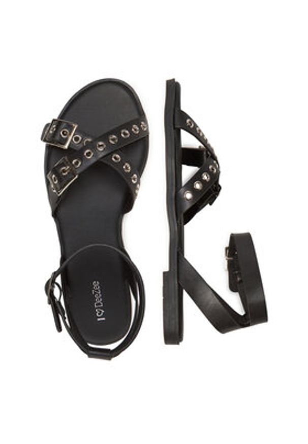 DeeZee Sandały MT3150-25S08 Czarny. Kolor: czarny. Materiał: skóra