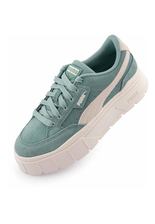 Damskie Sneakers Puma Mayze Stack DC5 Mineral Blue. Kolor: niebieski. Materiał: skóra